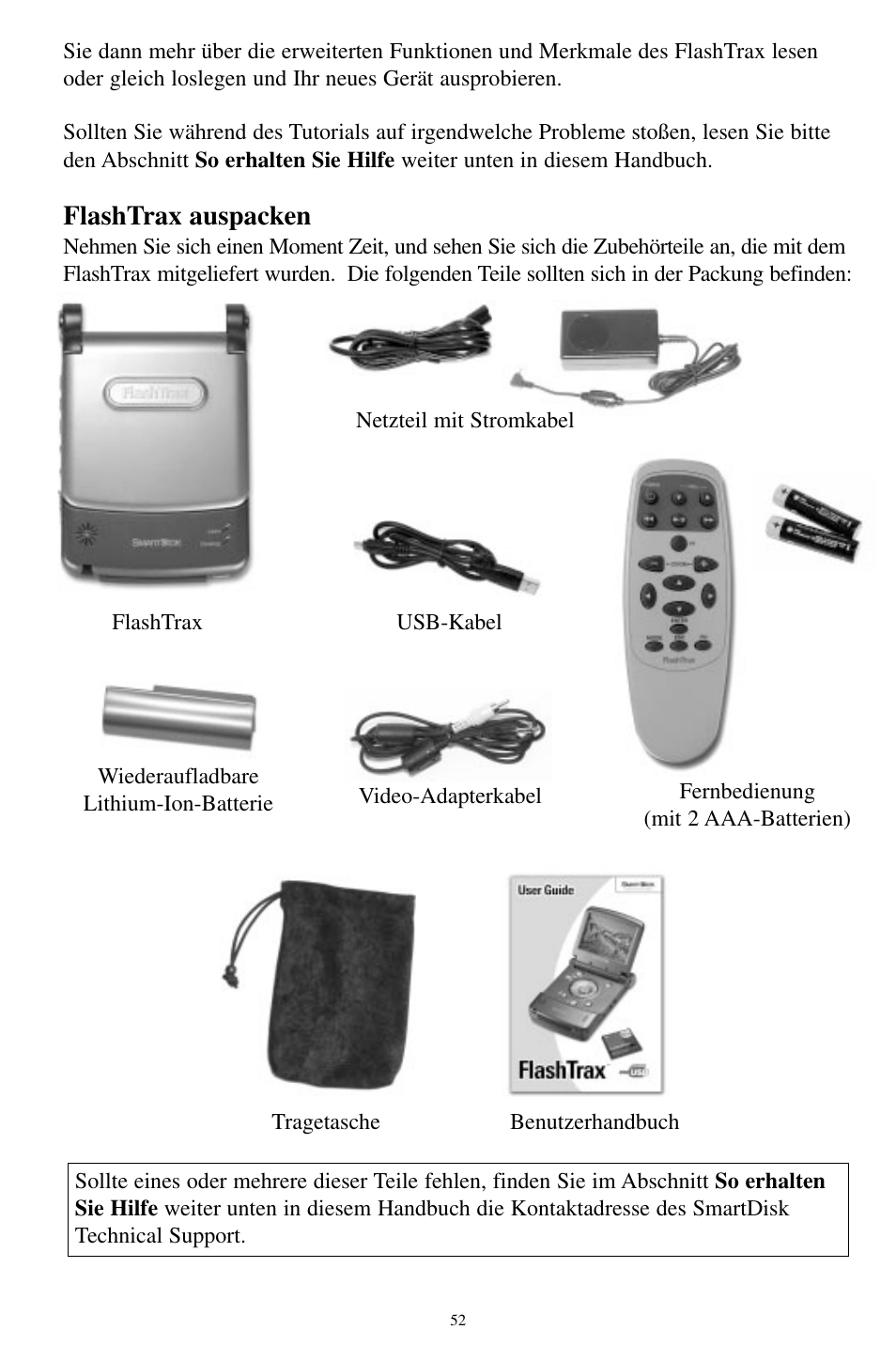 Flashtrax auspacken | SmartDisk MP3 User Manual | Page 55 / 156