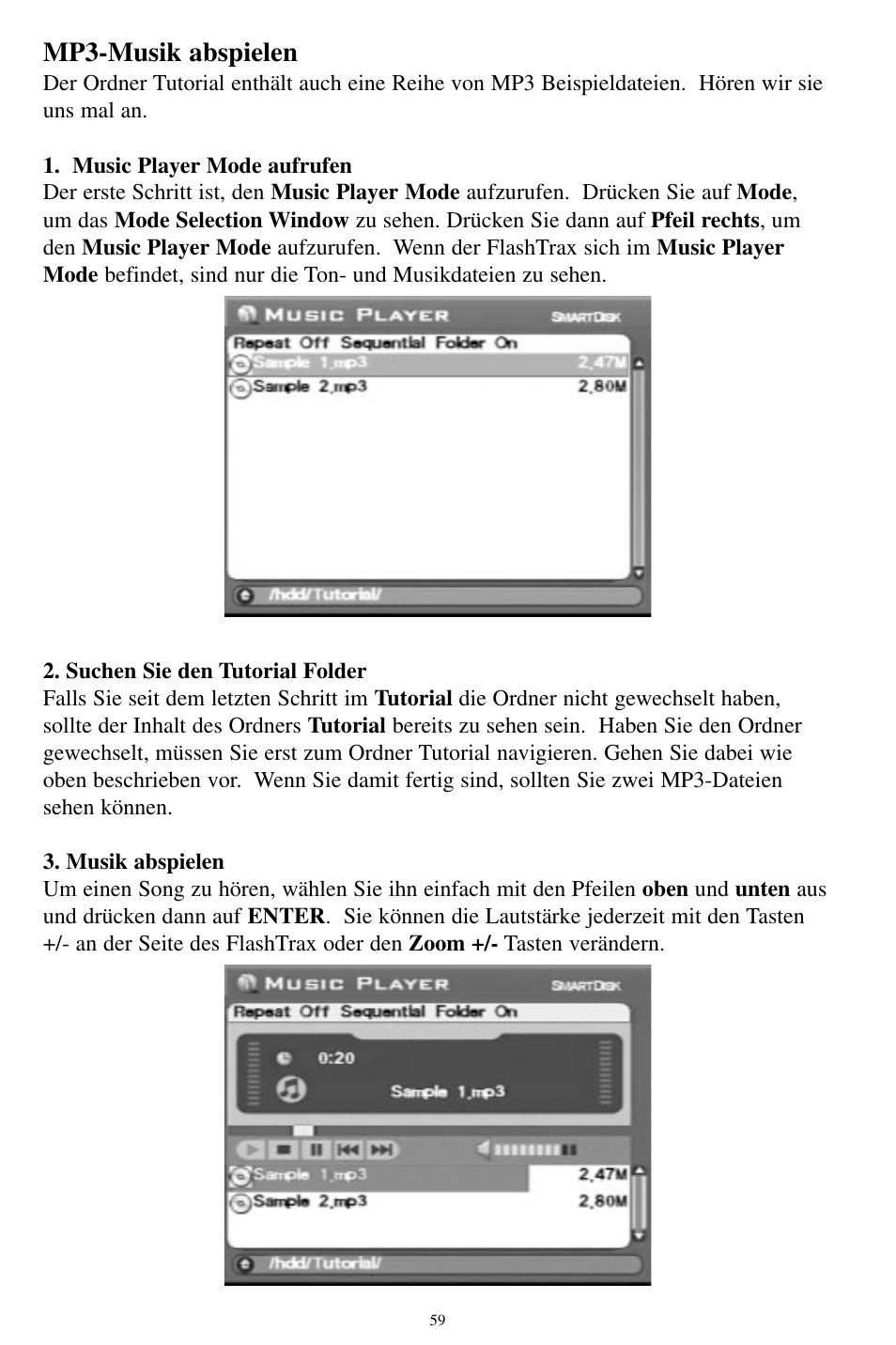 Mp3-musik abspielen | SmartDisk MP3 User Manual | Page 62 / 156