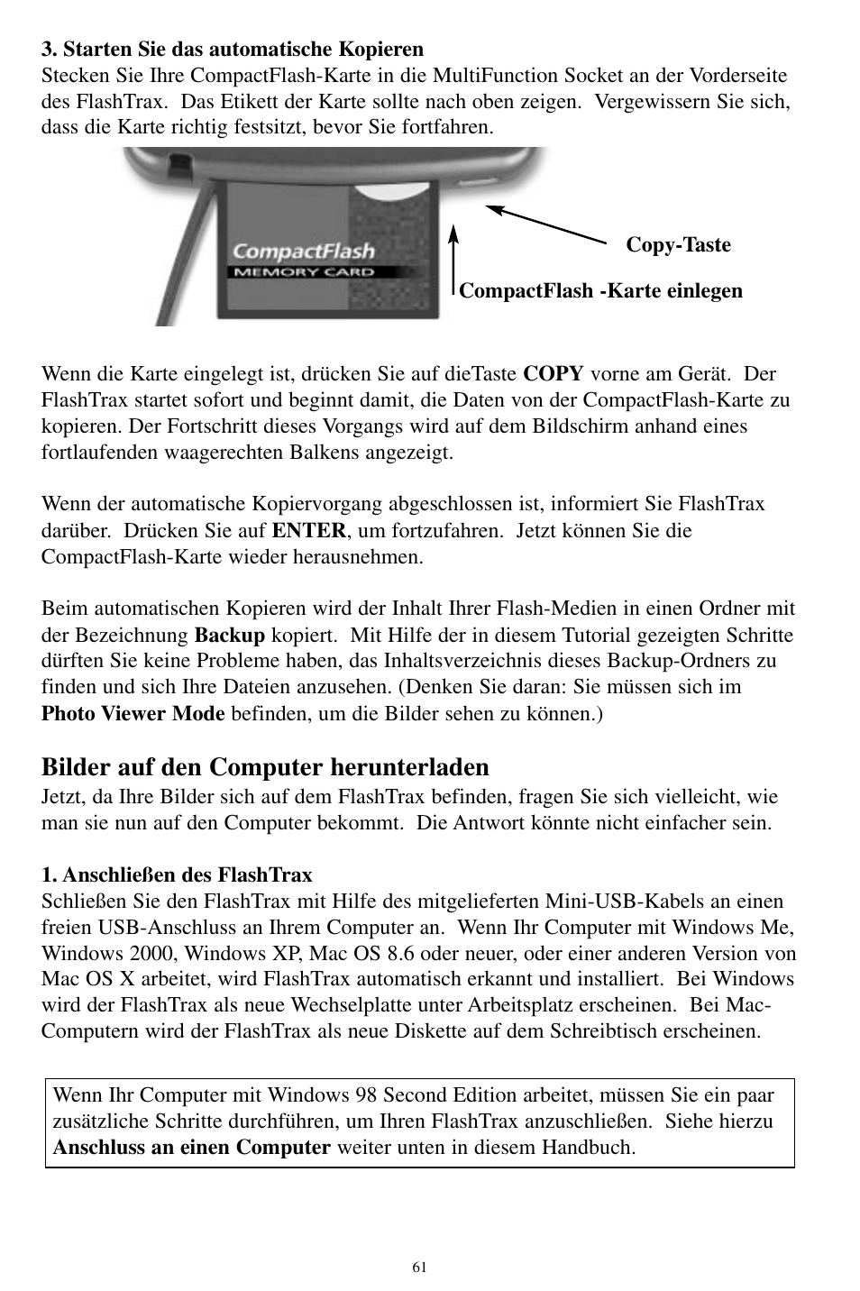 Bilder auf den computer herunterladen | SmartDisk MP3 User Manual | Page 64 / 156