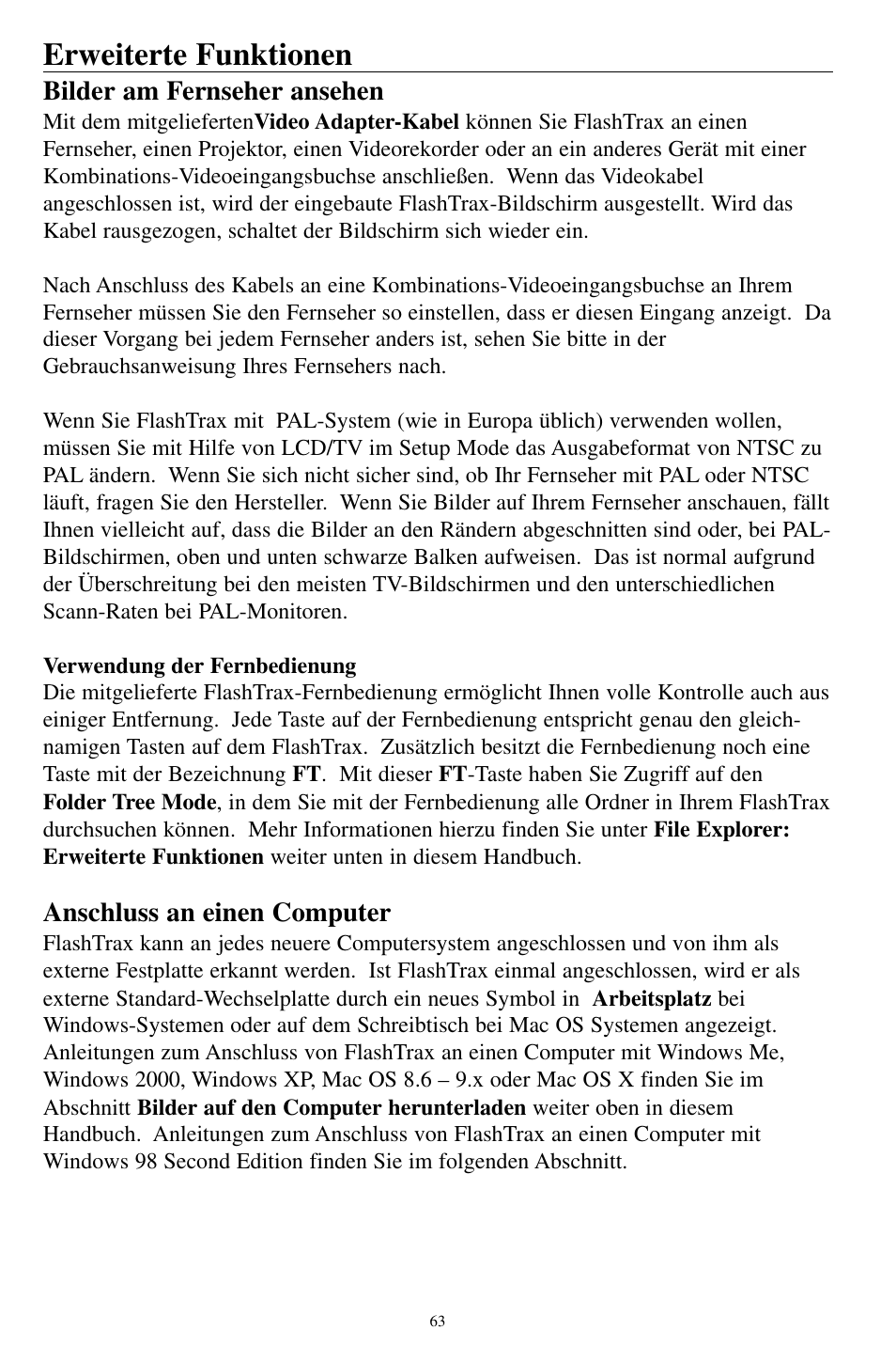 Erweiterte funktionen | SmartDisk MP3 User Manual | Page 66 / 156