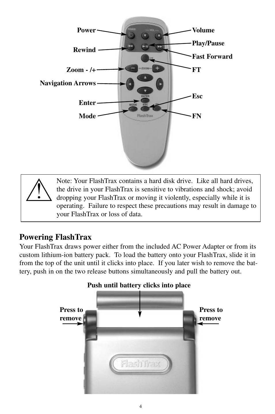 Powering flashtrax | SmartDisk MP3 User Manual | Page 7 / 156