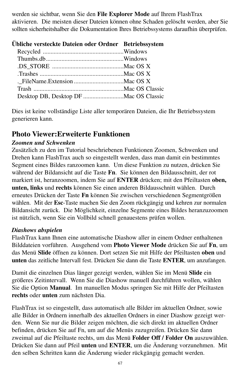 Photo viewer:erweiterte funktionen | SmartDisk MP3 User Manual | Page 70 / 156