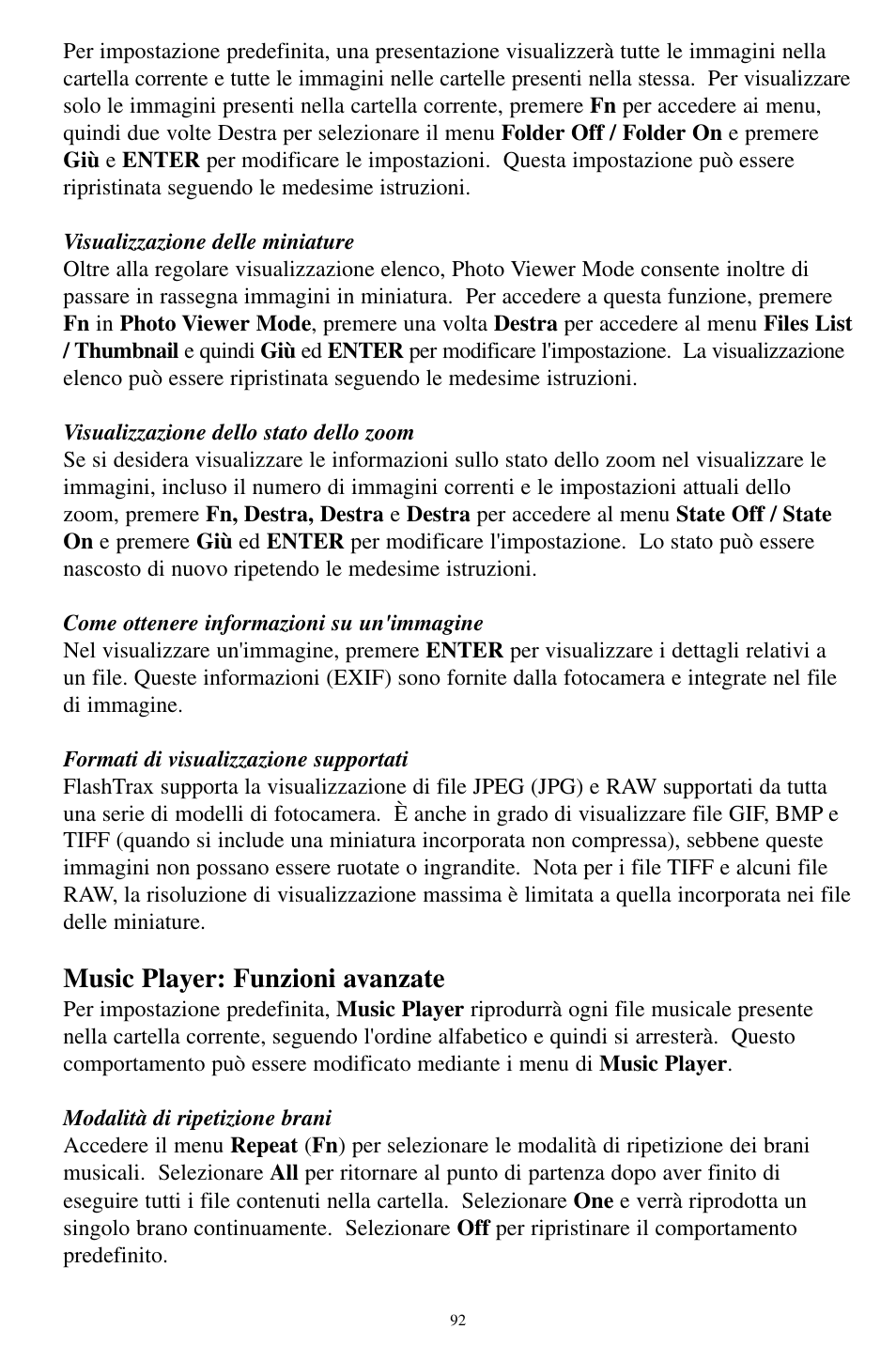 Music player: funzioni avanzate | SmartDisk MP3 User Manual | Page 95 / 156