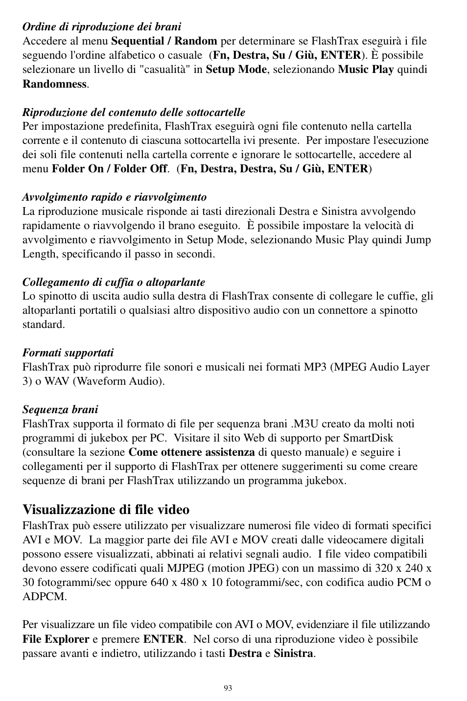 Visualizzazione di file video | SmartDisk MP3 User Manual | Page 96 / 156