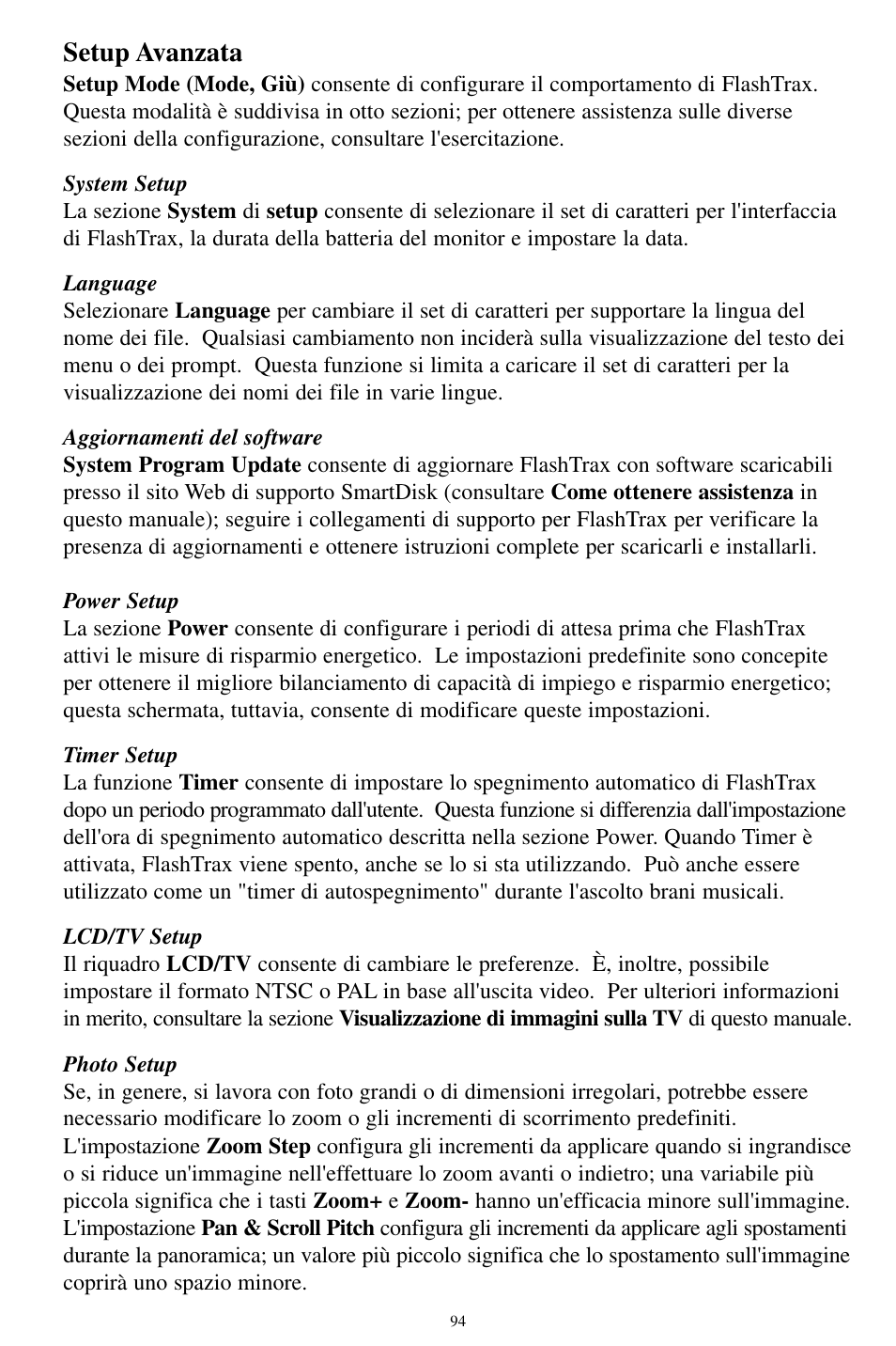 Setup avanzata | SmartDisk MP3 User Manual | Page 97 / 156