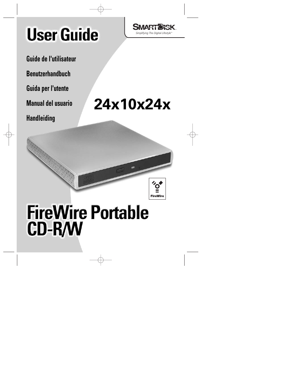 SmartDisk FireWire Portable CD-R/W 24x10x24x User Manual | 48 pages