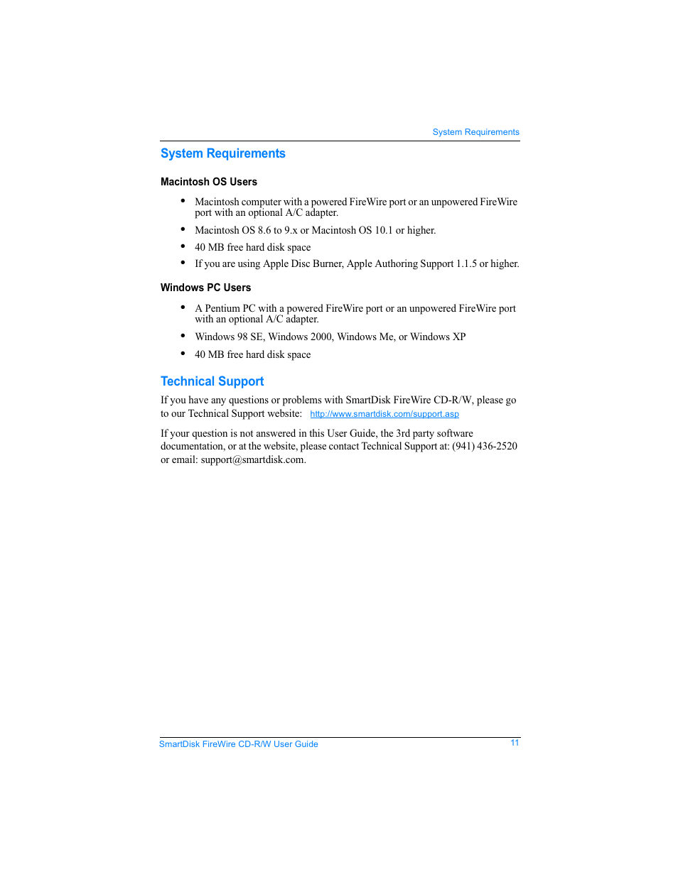 SmartDisk Firewire CD-R/W User Manual | Page 11 / 29