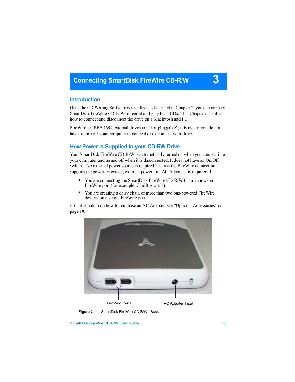 Connecting smartdisk firewire cd-r/w | SmartDisk Firewire CD-R/W User Manual | Page 14 / 29
