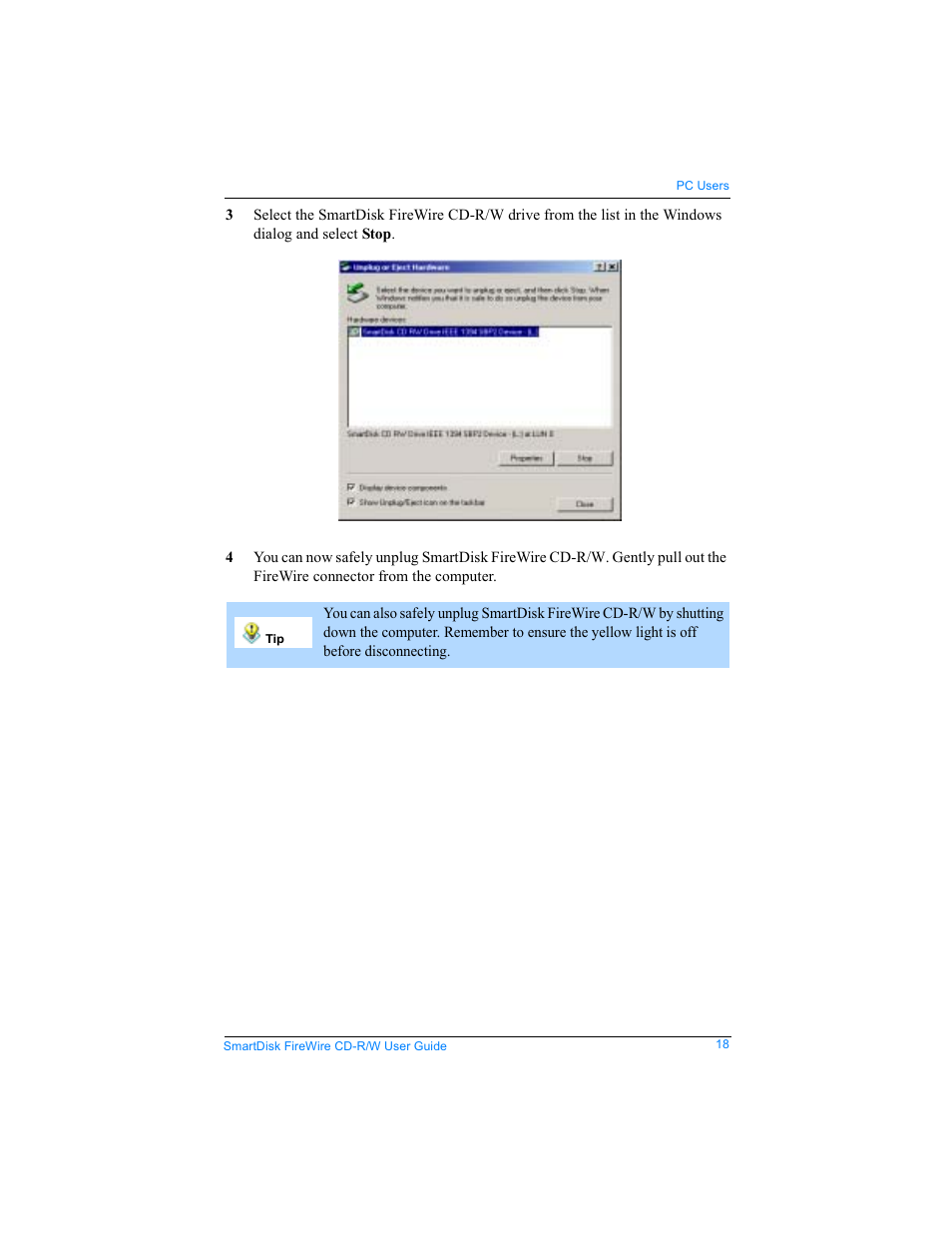 SmartDisk Firewire CD-R/W User Manual | Page 18 / 29