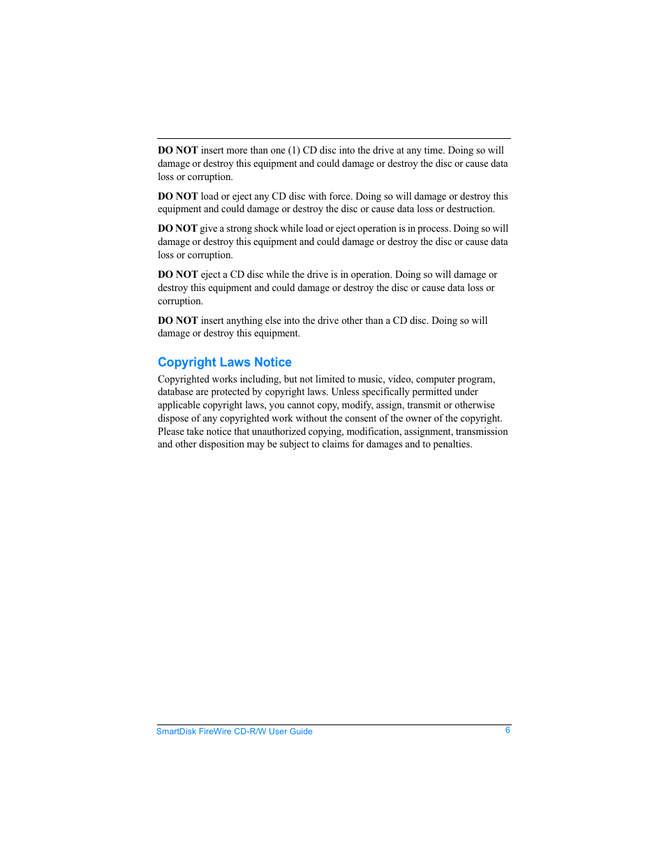 SmartDisk Firewire CD-R/W User Manual | Page 6 / 29