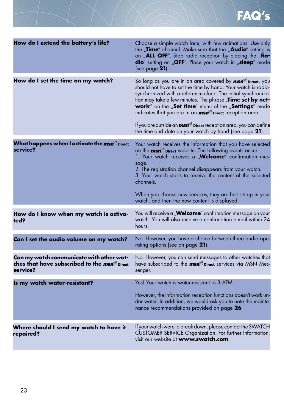 Faq‘s | Swatch Paparazzi NONE User Manual | Page 23 / 27