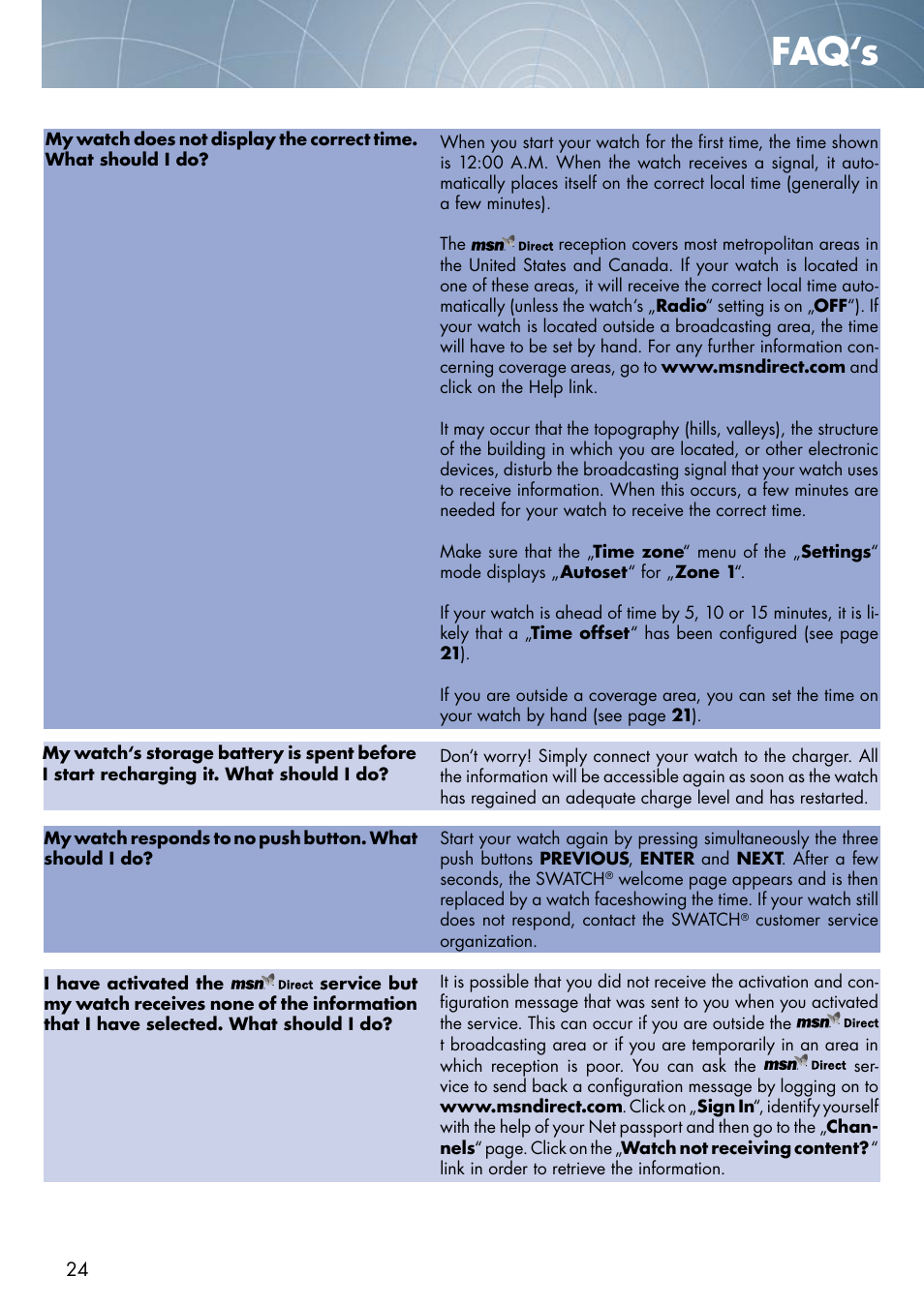 Faq‘s | Swatch Paparazzi NONE User Manual | Page 24 / 27