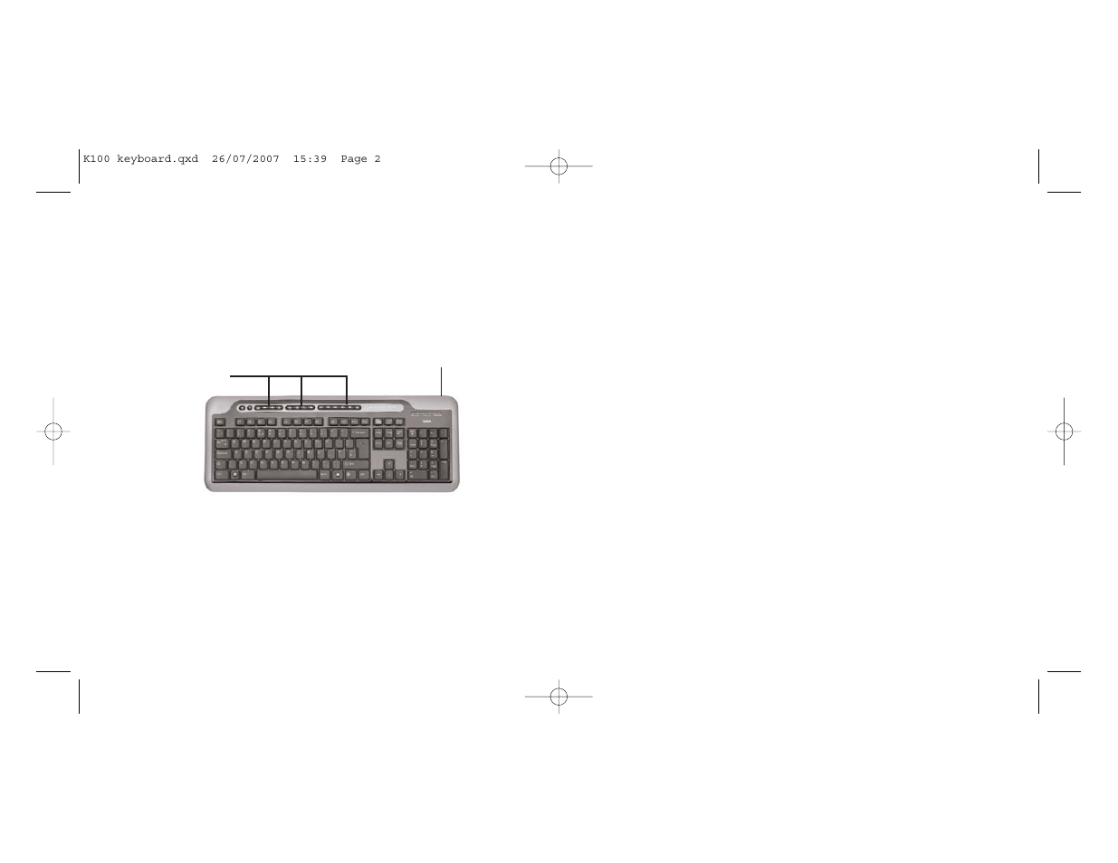 Saitek USB HUB KEYBOARD K100 User Manual | Page 2 / 13