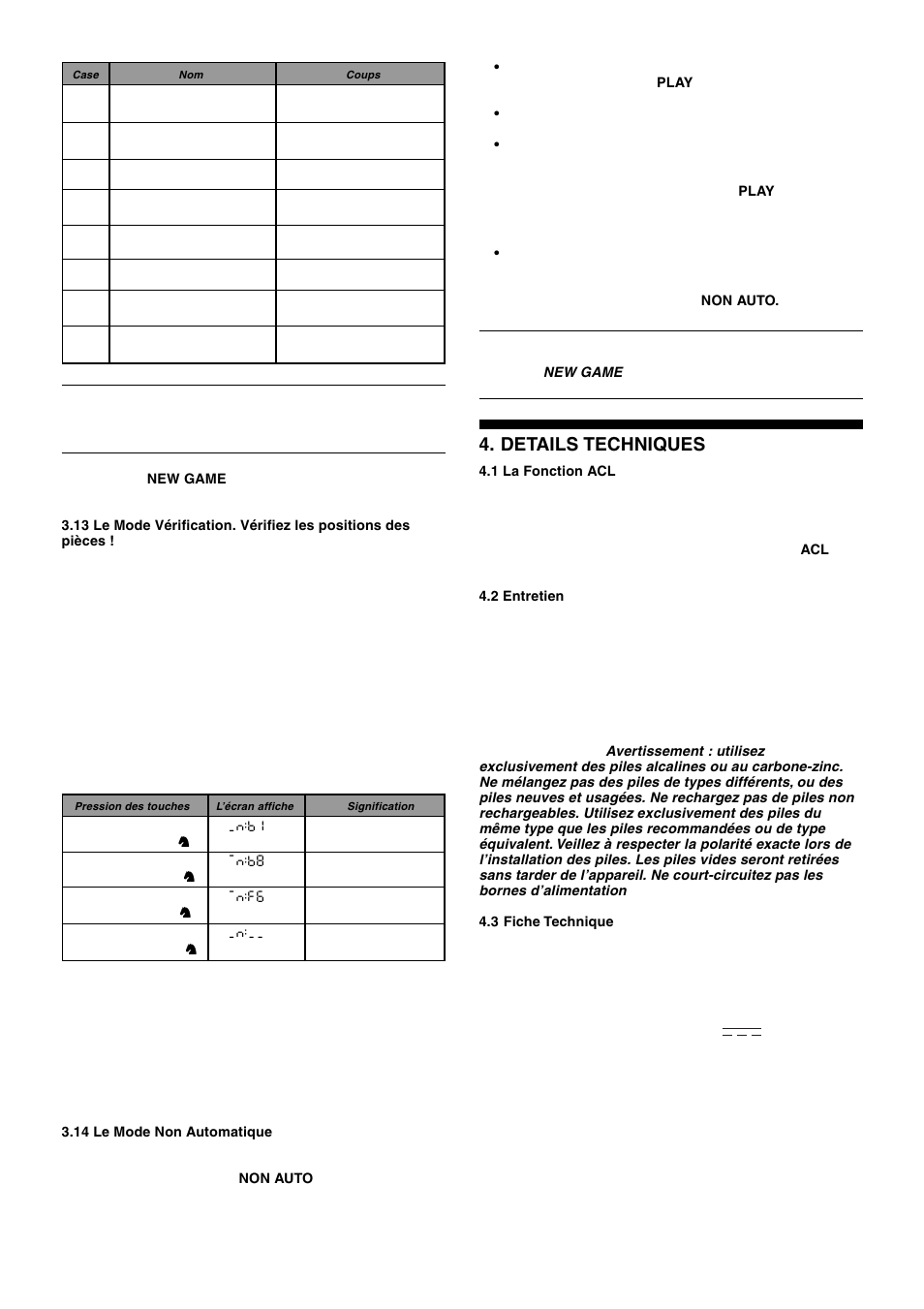 Details techniques | Saitek Mephisto Talking Chess Trainer User Manual | Page 28 / 30