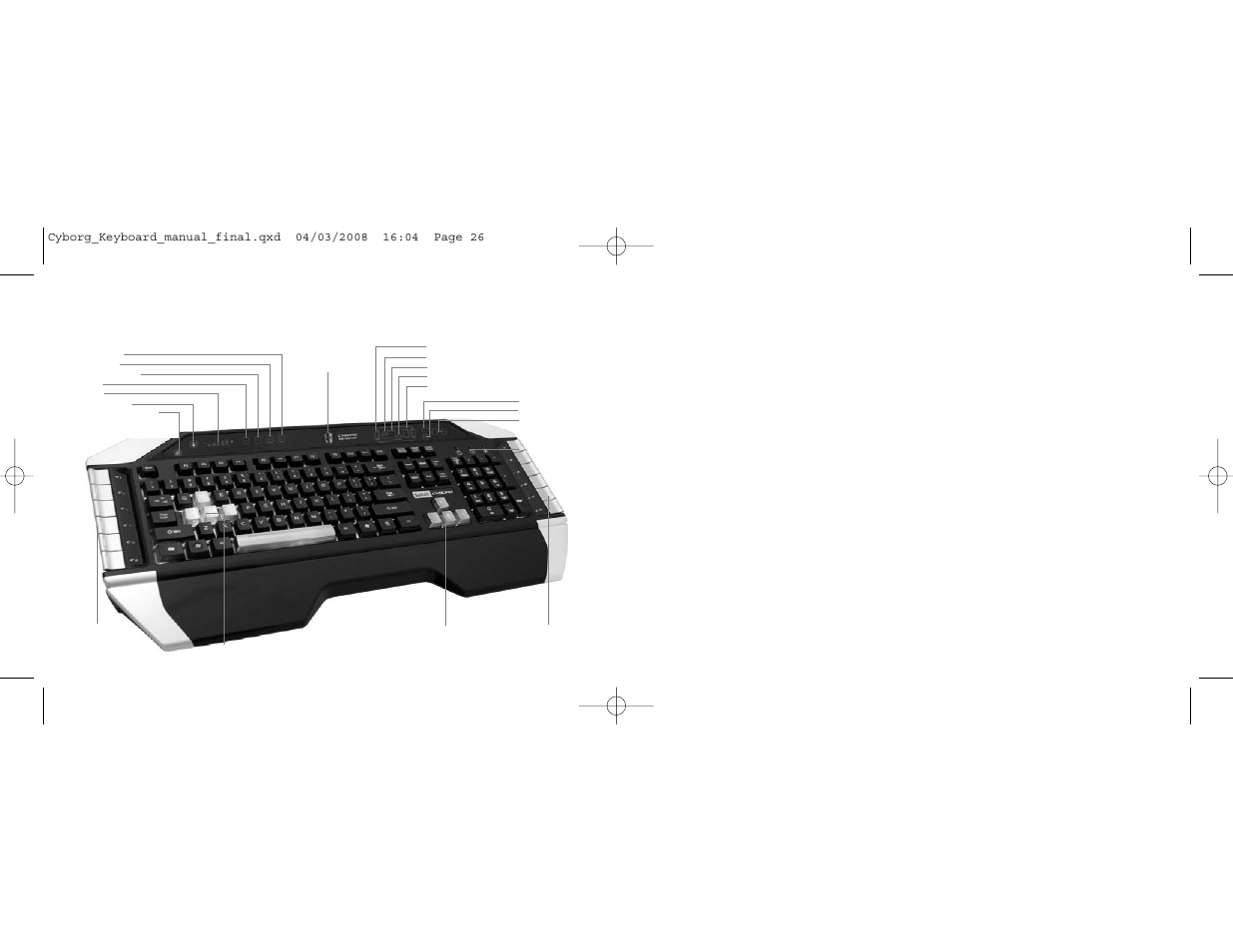 Controles del teclado saitek cyborg | Saitek Cyborg Keyboard User Manual | Page 14 / 17