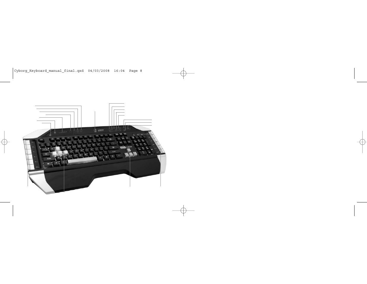 Saitek cyborg keyboard controls | Saitek Cyborg Keyboard User Manual | Page 5 / 17