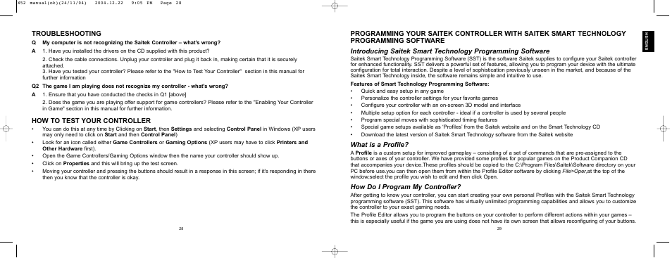 What is a profile, How do i program my controller, Troubleshooting | How to test your controller | Saitek X52 User Manual | Page 14 / 77