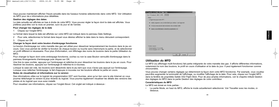 Utilisation du mfd | Saitek X52 User Manual | Page 24 / 77