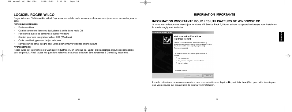 Logiciel roger wilco | Saitek X52 User Manual | Page 28 / 77