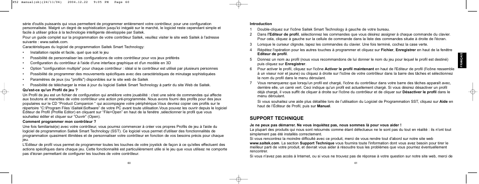 Support technique | Saitek X52 User Manual | Page 30 / 77