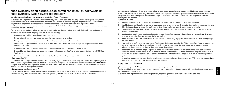 Asistencia tƒcnica | Saitek X52 User Manual | Page 75 / 77