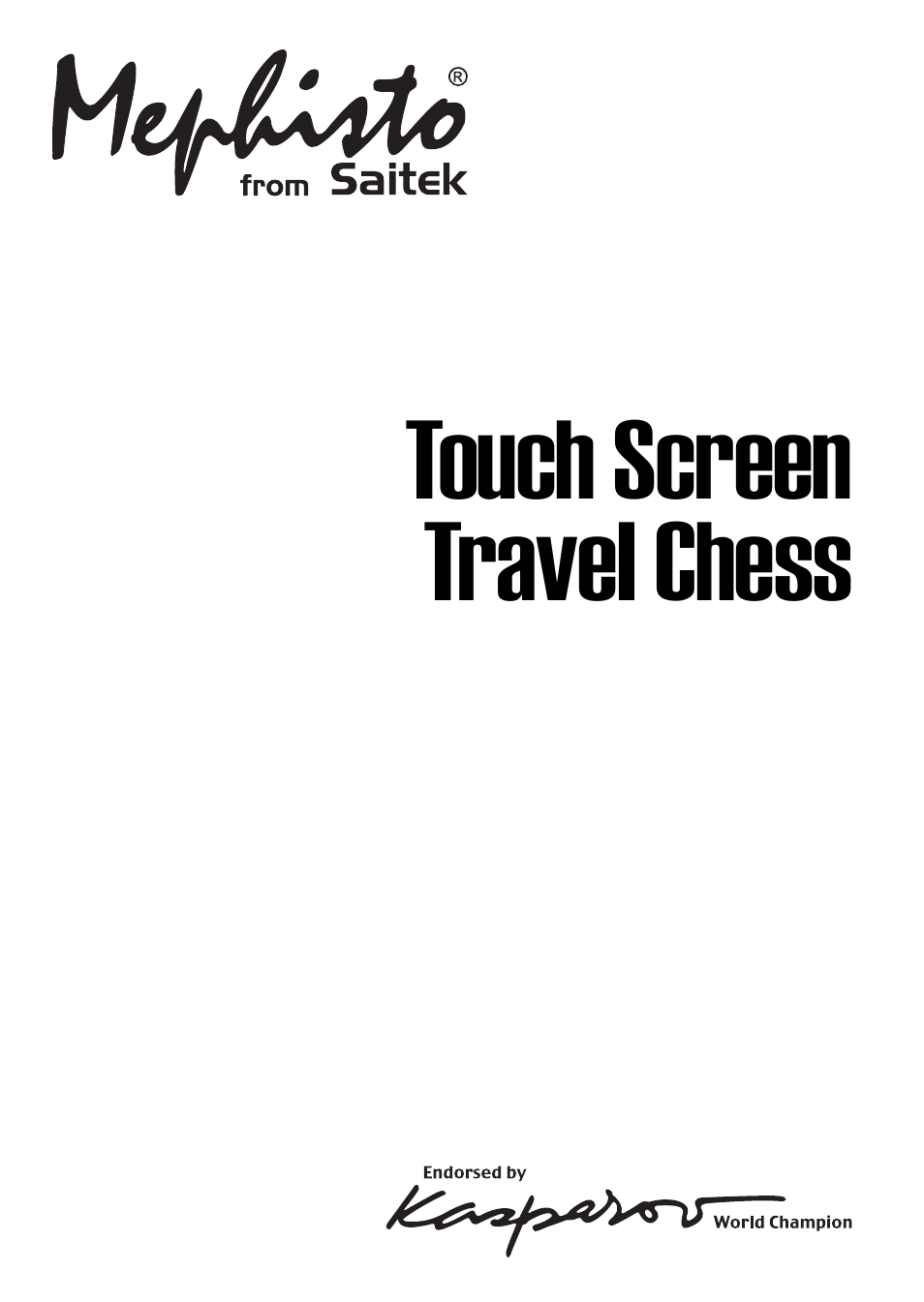 Saitek Mephisto Touch Screen Travel Chess User Manual | 208 pages