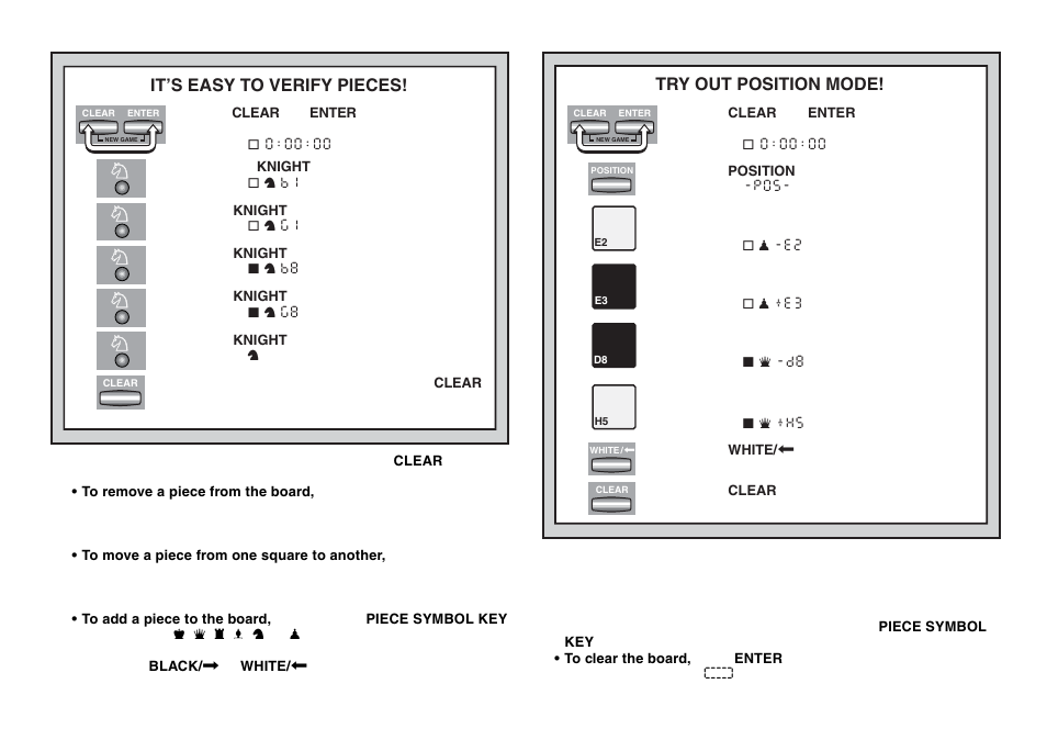 It’s easy to verify pieces, Try out position mode | Saitek chess User Manual | Page 18 / 81