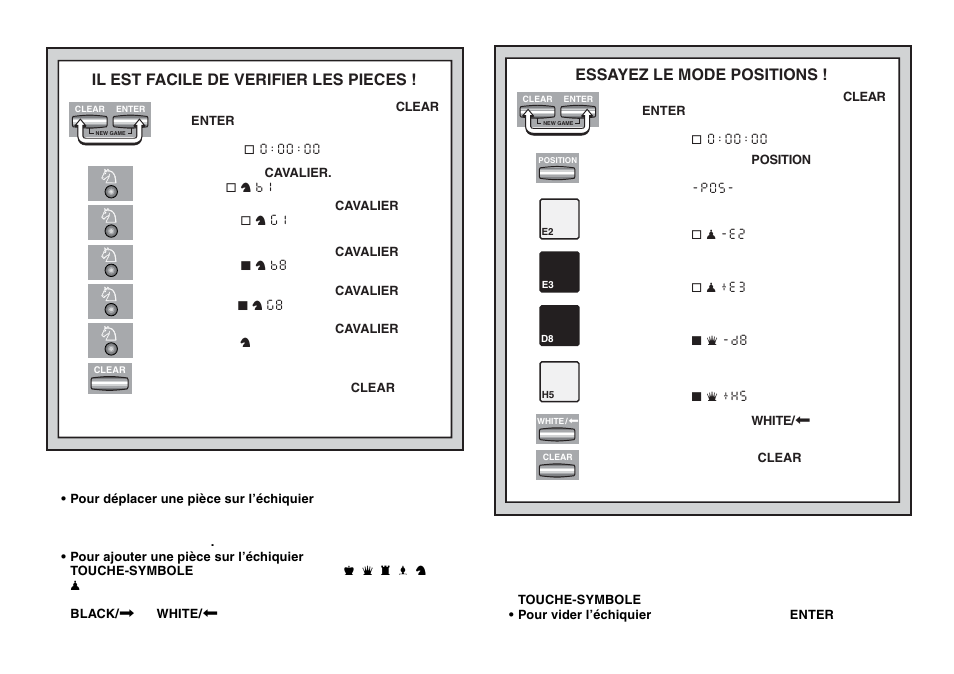 Il est facile de verifier les pieces, Essayez le mode positions | Saitek chess User Manual | Page 58 / 81
