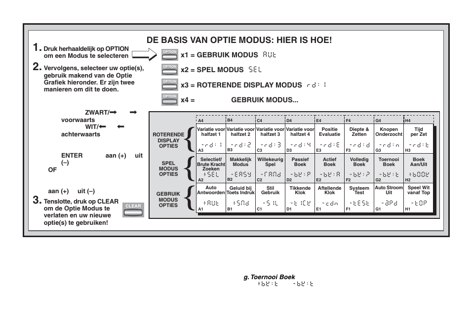 De basis van optie modus: hier is hoe | Saitek chess User Manual | Page 76 / 81