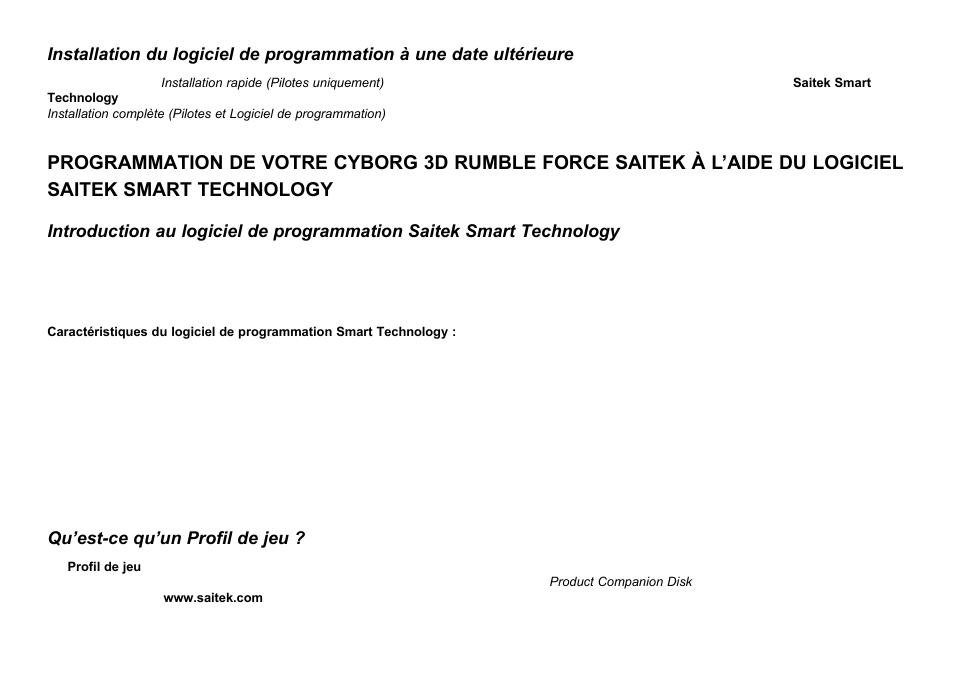 Qu’est-ce qu’un profil de jeu | Saitek Cyborg 3D User Manual | Page 18 / 52