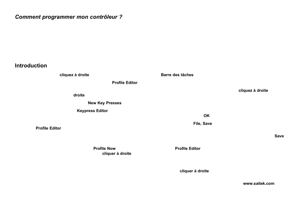 Comment programmer mon contrôleur, Introduction | Saitek Cyborg 3D User Manual | Page 19 / 52
