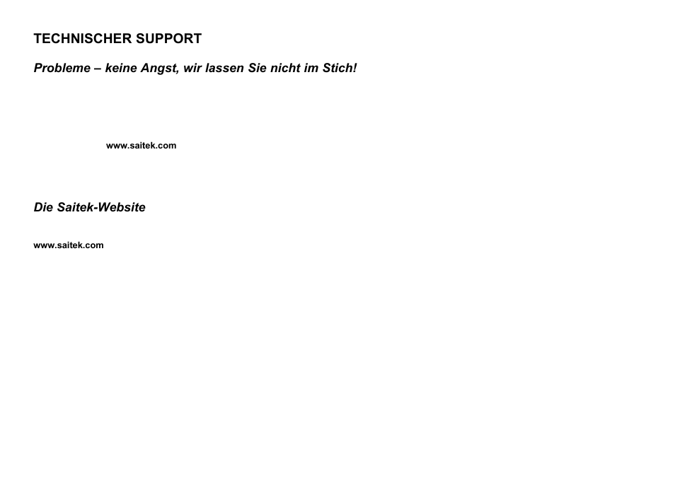 Technischer support, Die saitek-website | Saitek Cyborg 3D User Manual | Page 30 / 52