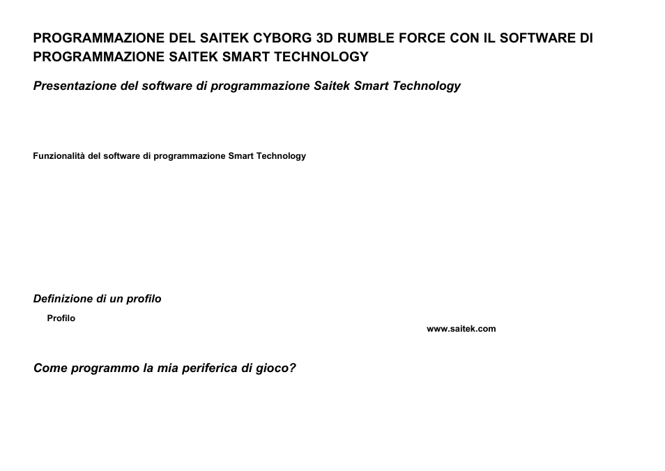 Come programmo la mia periferica di gioco | Saitek Cyborg 3D User Manual | Page 38 / 52