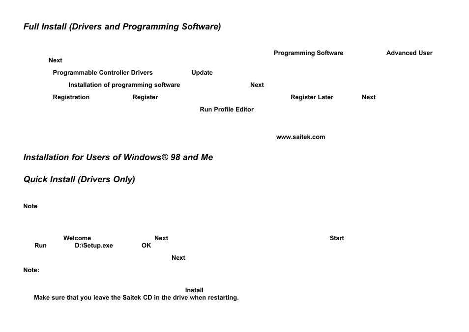 Full install (drivers and programming software) | Saitek Cyborg 3D User Manual | Page 6 / 52