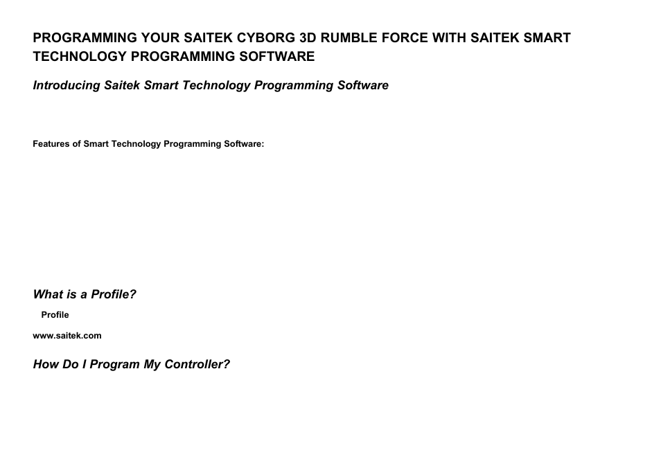 What is a profile, How do i program my controller | Saitek Cyborg 3D User Manual | Page 8 / 52