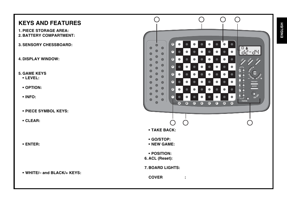 Keys and features | Saitek Mephisto Expert Travel Chess User Manual | Page 3 / 107