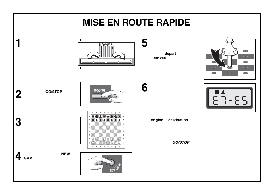 Mise en route rapide | Saitek Mephisto Expert Travel Chess User Manual | Page 42 / 107