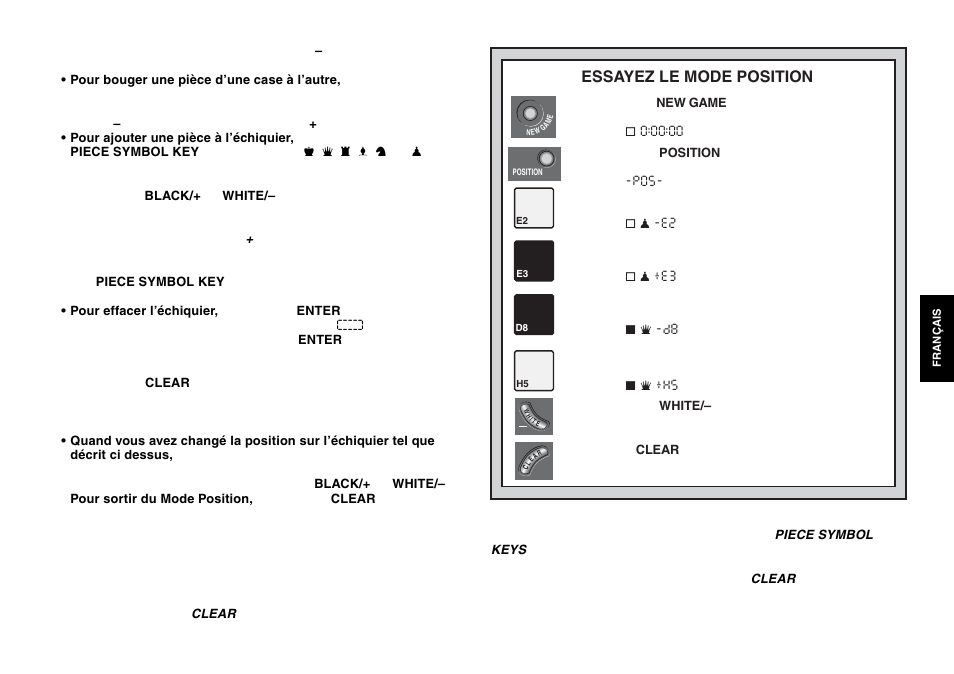 Essayez le mode position | Saitek Mephisto Expert Travel Chess User Manual | Page 61 / 107
