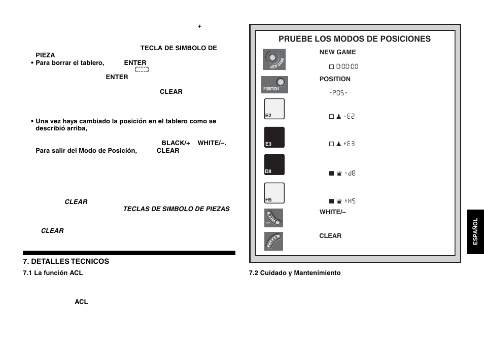 Pruebe los modos de posiciones | Saitek Mephisto Expert Travel Chess User Manual | Page 83 / 107