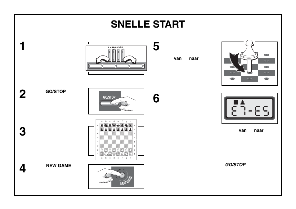 Snelle start | Saitek Mephisto Expert Travel Chess User Manual | Page 86 / 107