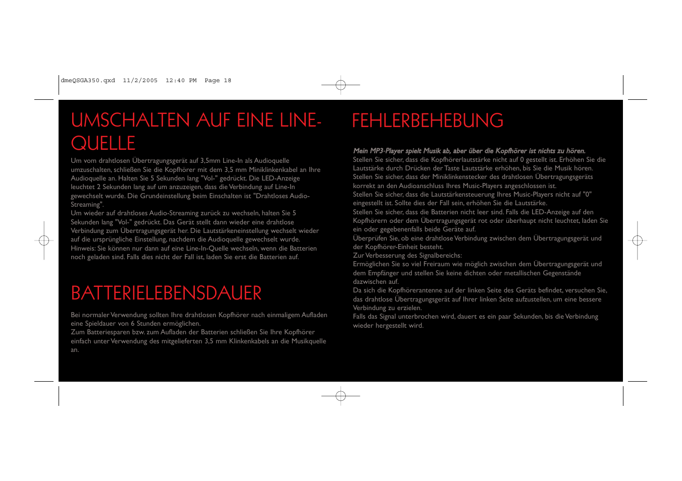 Fehlerbehebung, Batterielebensdauer, Umschalten auf eine line- quelle | Saitek TM A-350 User Manual | Page 10 / 17