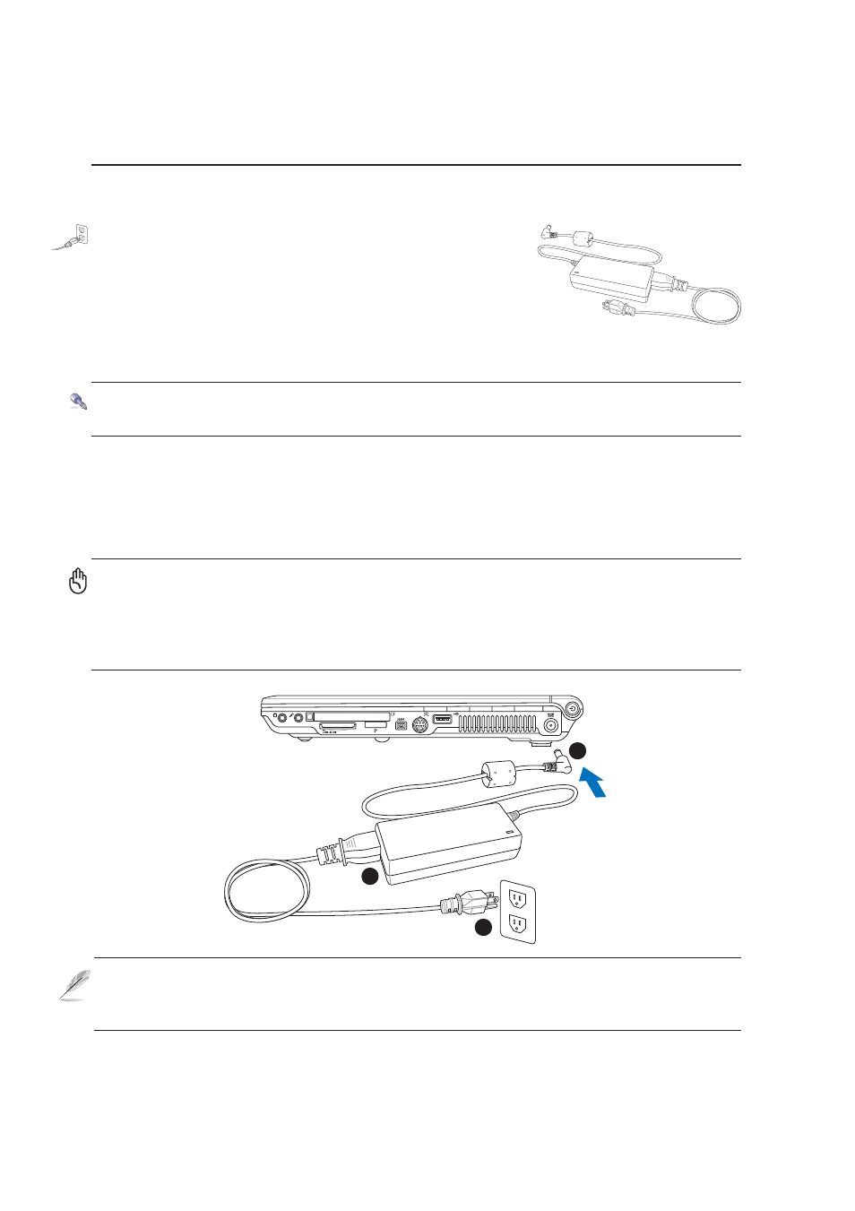 Power connection | Asus W3A User Manual | Page 28 / 76