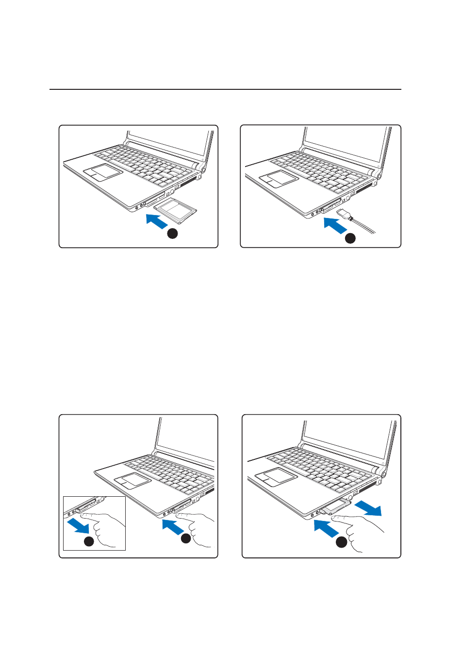 Inserting a pc card (pcmcia), Removing a pc card (pcmcia) | Asus W3A User Manual | Page 46 / 76