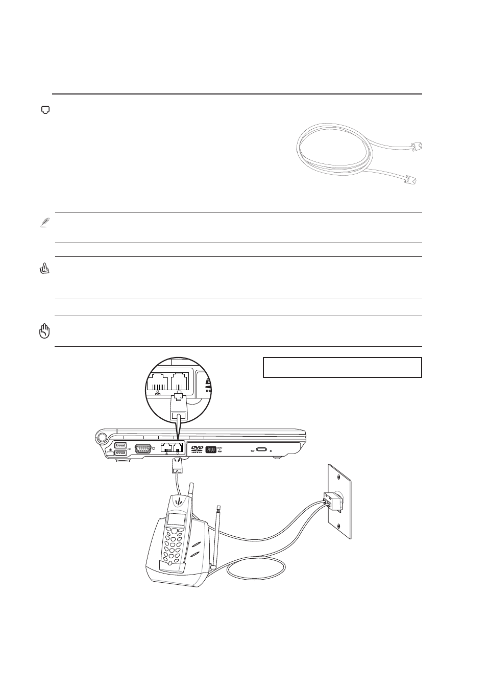 Modem connection | Asus W3A User Manual | Page 52 / 76