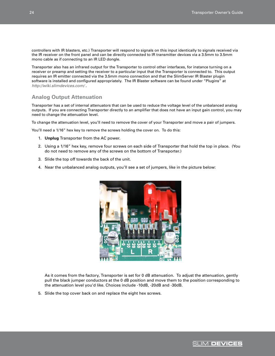 Detailed specifications, Analog output attenuation | Slim Devices SLIM DEVICES User Manual | Page 26 / 36