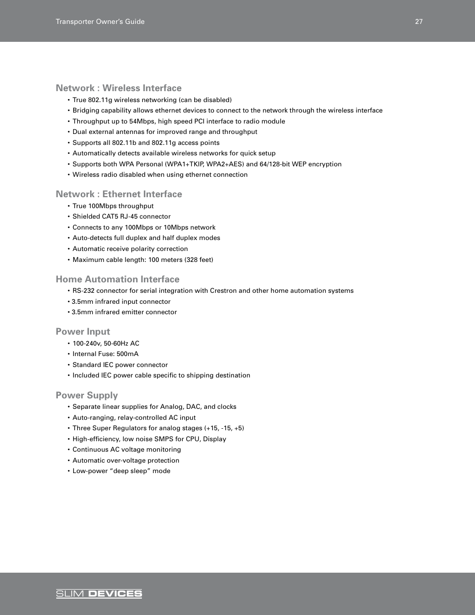 Slim Devices SLIM DEVICES User Manual | Page 29 / 36