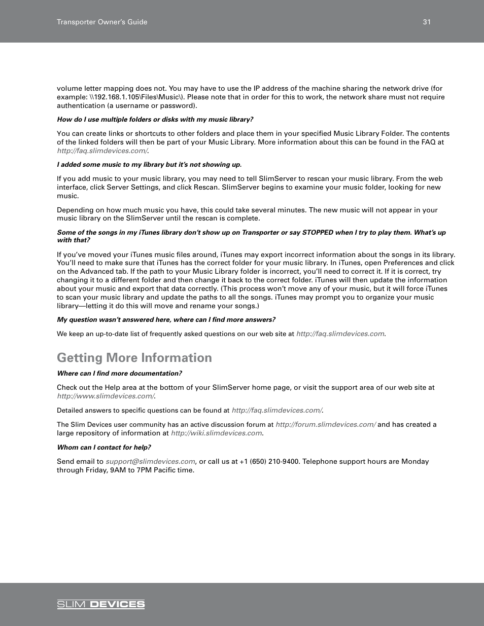 Fcc notice, Getting more information | Slim Devices SLIM DEVICES User Manual | Page 33 / 36