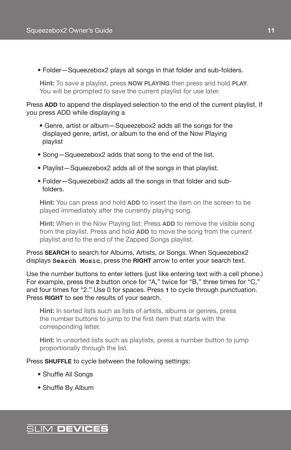 Slim devices | Slim Devices 2 User Manual | Page 13 / 28