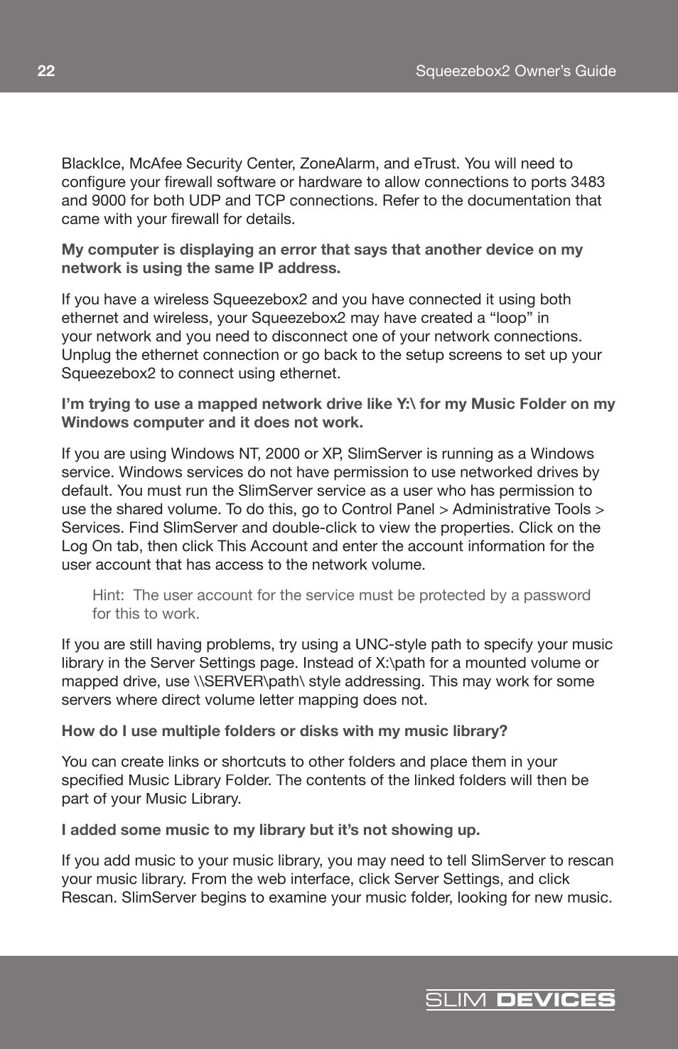 Slim devices | Slim Devices 2 User Manual | Page 24 / 28
