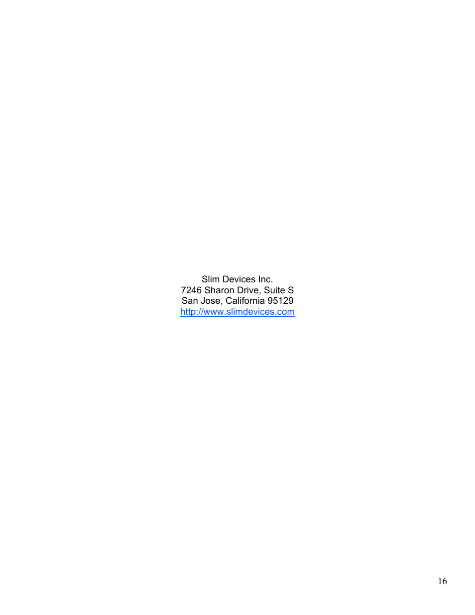 Slim Devices SliMP3 User Manual | Page 16 / 16